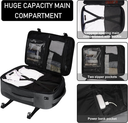 35L TSA Friendly Travel Laptop Backpack for Men and Women, Large Carry-On Business Backpack with 17.3 In Laptop Compartment, Waterproof Oxford Fabric, Anti-Theft Pocket, Multiple Pockets, Blue