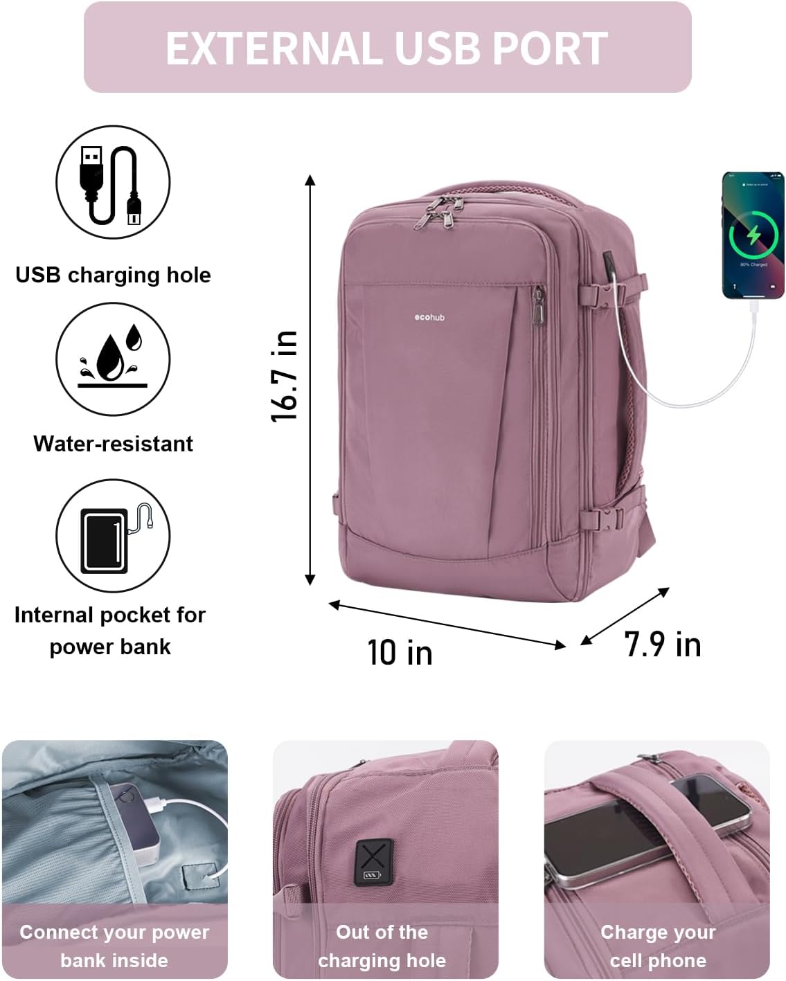 35L TSA Friendly Travel Laptop Backpack for Men and Women, Large Carry-On Business Backpack with 17.3 In Laptop Compartment, Waterproof Oxford Fabric, Anti-Theft Pocket, Multiple Pockets, Blue