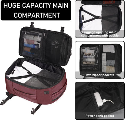 35L TSA Friendly Travel Laptop Backpack for Men and Women, Large Carry-On Business Backpack with 17.3 In Laptop Compartment, Waterproof Oxford Fabric, Anti-Theft Pocket, Multiple Pockets, Blue
