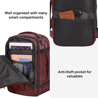 35L TSA Friendly Travel Laptop Backpack for Men and Women, Large Carry-On Business Backpack with 17.3 In Laptop Compartment, Waterproof Oxford Fabric, Anti-Theft Pocket, Multiple Pockets, Blue