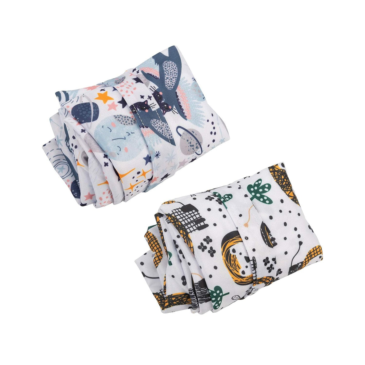 ALVA 2pcs Cloth Diaper Wet Dry Bags Waterproof Reusable with Two Zippered Pockets Travel Beach Pool Daycare Soiled Baby Items Yoga Gym Bag for Swimsuits or Wet Clothes LX-AMD0912 - Colors A