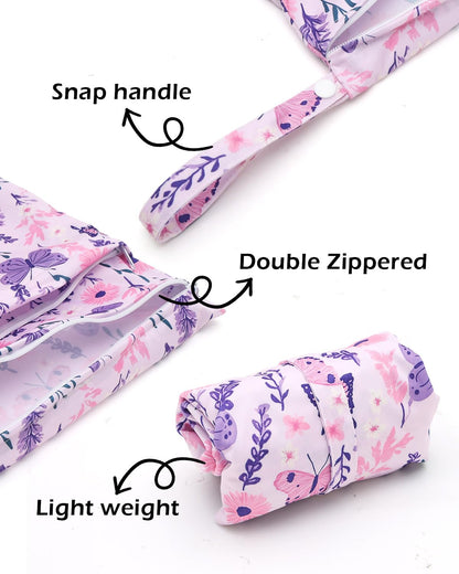 ALVA 2pcs Cloth Diaper Wet Dry Bags Waterproof Reusable with Two Zippered Pockets Travel Beach Pool Daycare Soiled Baby Items Yoga Gym Bag for Swimsuits or Wet Clothes LX-AMD0912 - Colors A