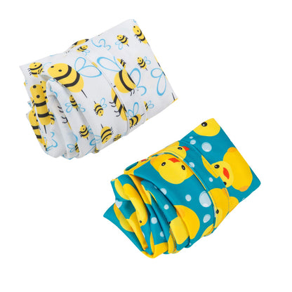 ALVA 2pcs Cloth Diaper Wet Dry Bags Waterproof Reusable with Two Zippered Pockets Travel Beach Pool Daycare Soiled Baby Items Yoga Gym Bag for Swimsuits or Wet Clothes LX-AMD0912 - Colors A