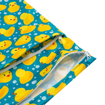 ALVA 2pcs Cloth Diaper Wet Dry Bags Waterproof Reusable with Two Zippered Pockets Travel Beach Pool Daycare Soiled Baby Items Yoga Gym Bag for Swimsuits or Wet Clothes LX-AMD0912 - Colors A