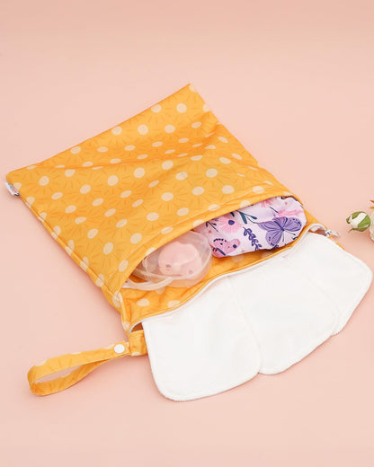 ALVA 2pcs Cloth Diaper Wet Dry Bags Waterproof Reusable with Two Zippered Pockets Travel Beach Pool Daycare Soiled Baby Items Yoga Gym Bag for Swimsuits or Wet Clothes LX-AMD0912 - Colors A