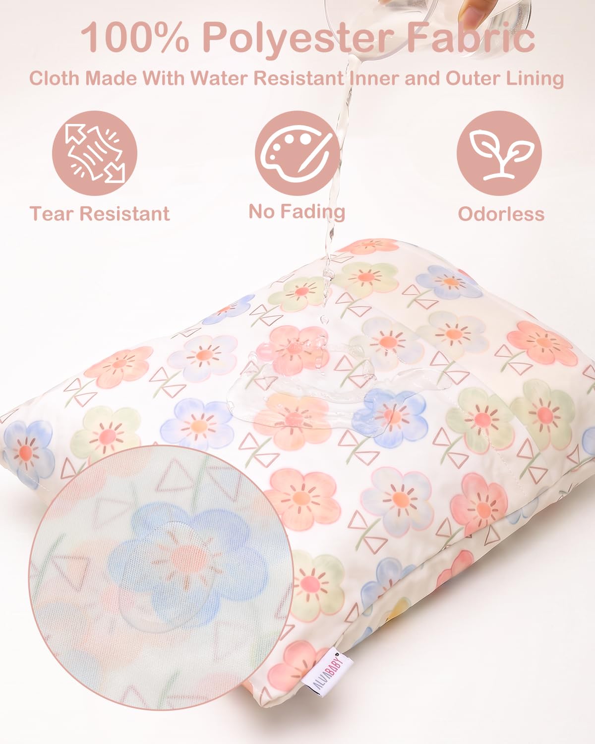 ALVA 2pcs Cloth Diaper Wet Dry Bags Waterproof Reusable with Two Zippered Pockets Travel Beach Pool Daycare Soiled Baby Items Yoga Gym Bag for Swimsuits or Wet Clothes LX-AMD0912 - Colors A