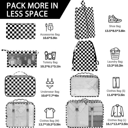 8 Set Packing Cubes for Travel, Luggage Packing Organizers Accessories Large Toiletries Bag for Clothes Shoes Cosmetics (8Set-Pink Bow)