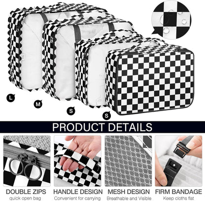 8 Set Packing Cubes for Travel, Luggage Packing Organizers Accessories Large Toiletries Bag for Clothes Shoes Cosmetics (8Set-Pink Bow)