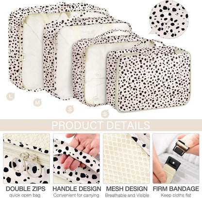 8 Set Packing Cubes for Travel, Luggage Packing Organizers Accessories Large Toiletries Bag for Clothes Shoes Cosmetics (8Set-Pink Bow)