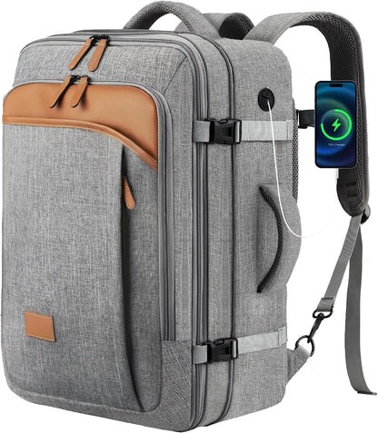 LUGGEX Carry On Travel Backpack, Expandable Large Backpack for Men Women, Fits 17.3 Inch Laptop, 40L