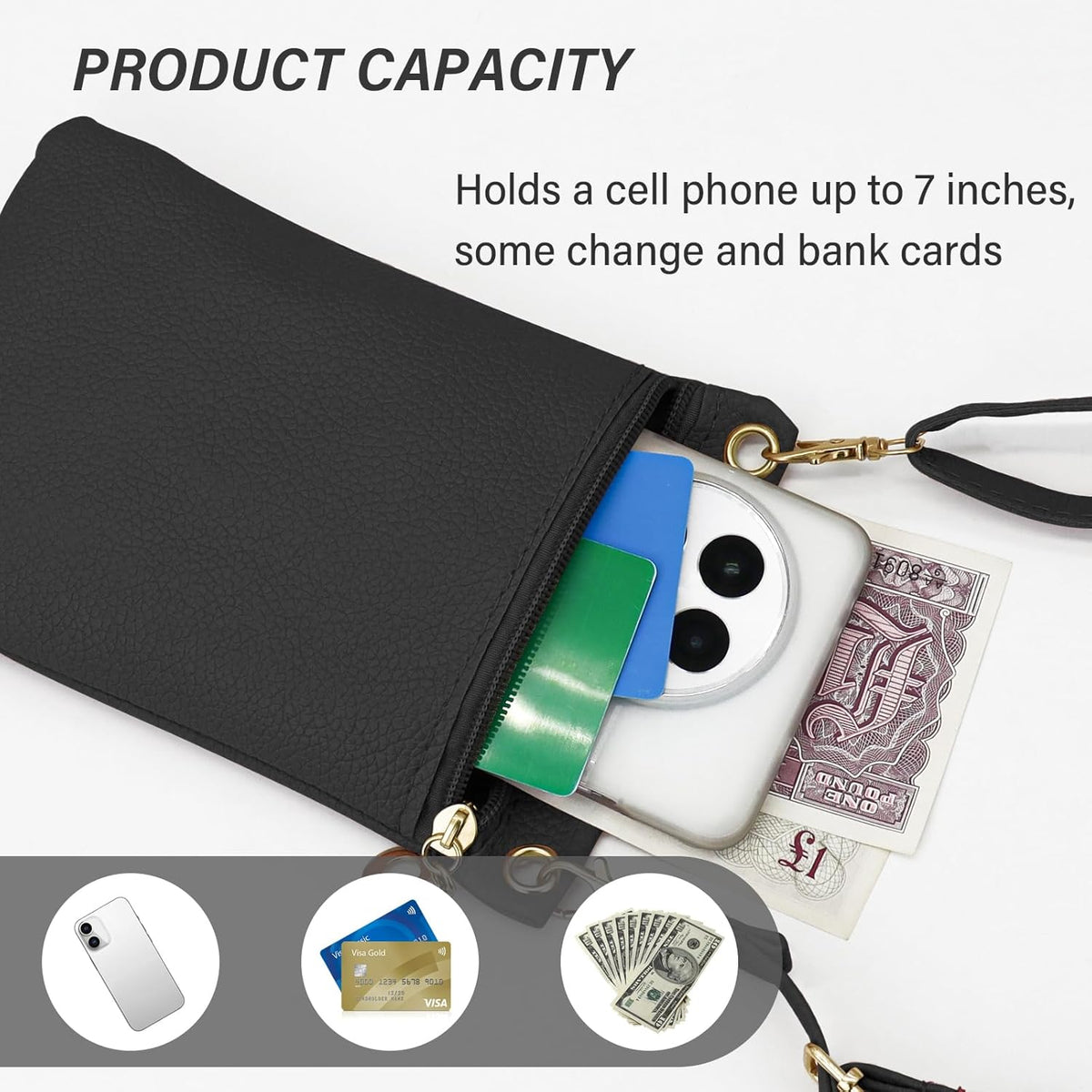 Cell Phone Purse, PU Leather Phone Bag Cell Phone Wallet for Women and Girls, Crossbody Phone Purse for Shopping