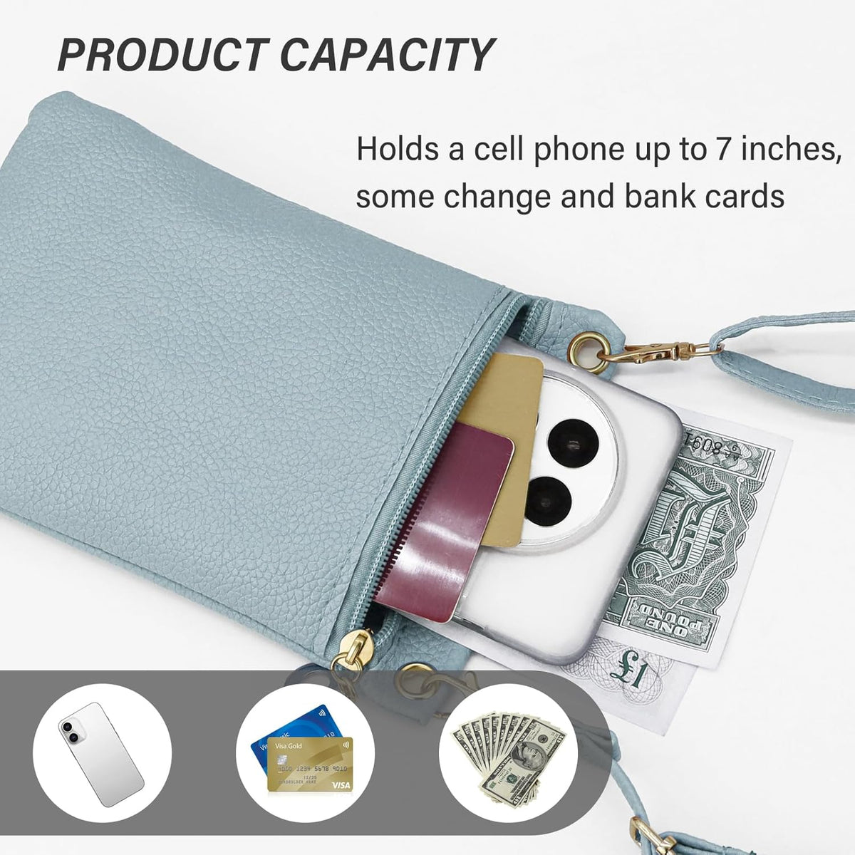 Cell Phone Purse, PU Leather Phone Bag Cell Phone Wallet for Women and Girls, Crossbody Phone Purse for Shopping