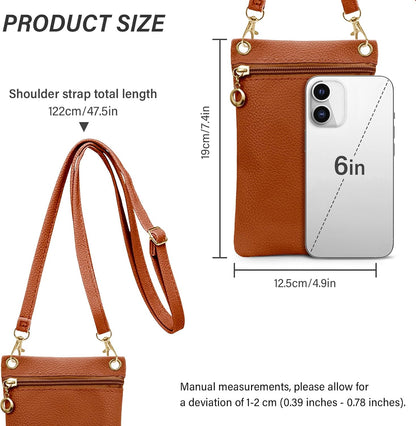 Cell Phone Purse, PU Leather Phone Bag Cell Phone Wallet for Women and Girls, Crossbody Phone Purse for Shopping