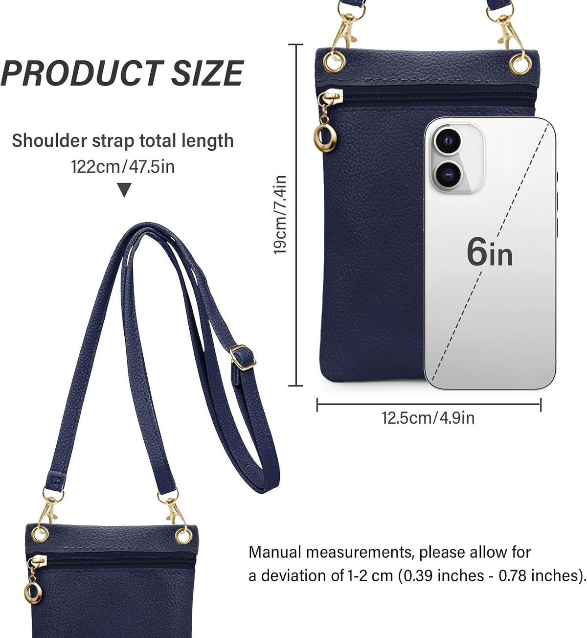 Cell Phone Purse, PU Leather Phone Bag Cell Phone Wallet for Women and Girls, Crossbody Phone Purse for Shopping