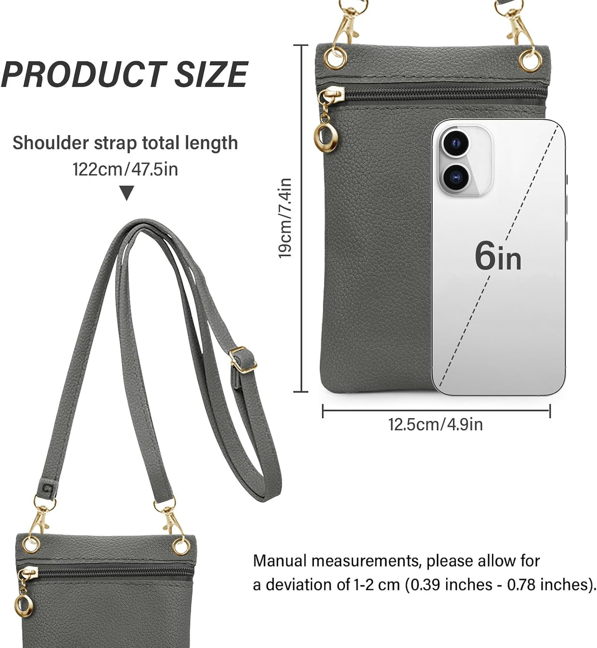 Cell Phone Purse, PU Leather Phone Bag Cell Phone Wallet for Women and Girls, Crossbody Phone Purse for Shopping