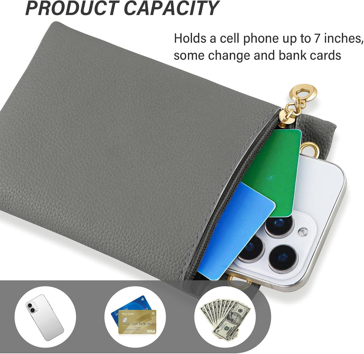 Cell Phone Purse, PU Leather Phone Bag Cell Phone Wallet for Women and Girls, Crossbody Phone Purse for Shopping