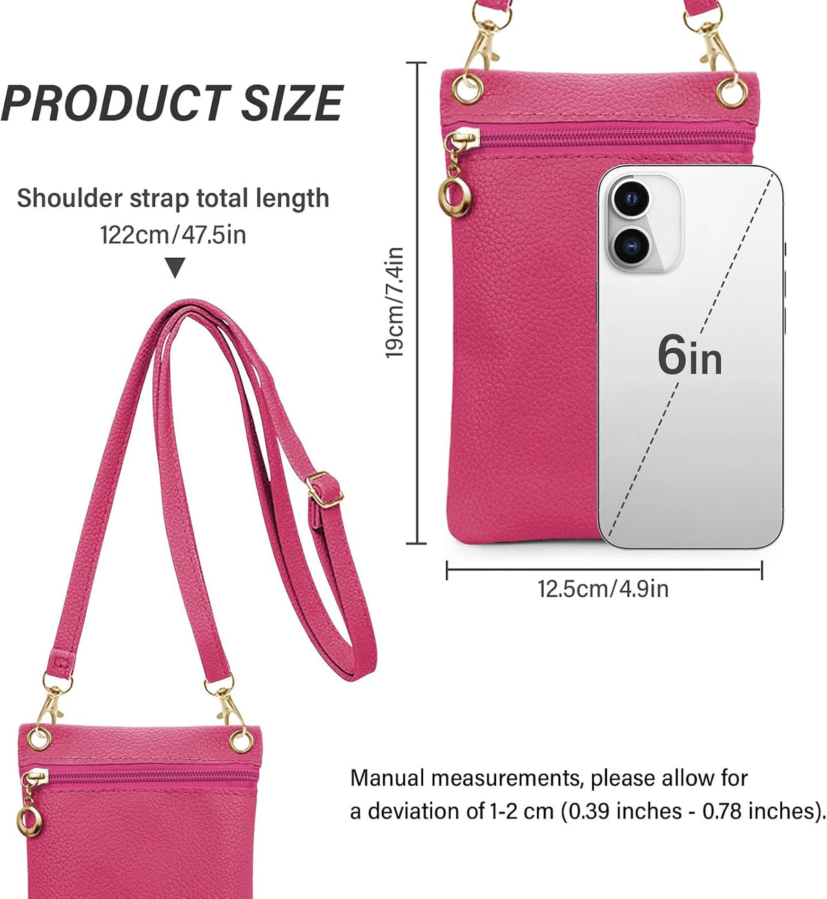 Cell Phone Purse, PU Leather Phone Bag Cell Phone Wallet for Women and Girls, Crossbody Phone Purse for Shopping