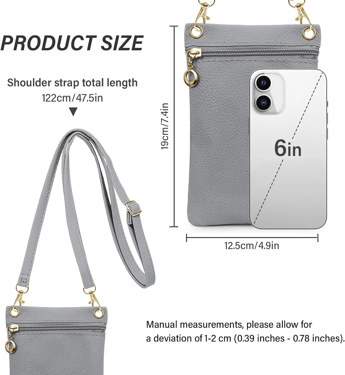 Cell Phone Purse, PU Leather Phone Bag Cell Phone Wallet for Women and Girls, Crossbody Phone Purse for Shopping