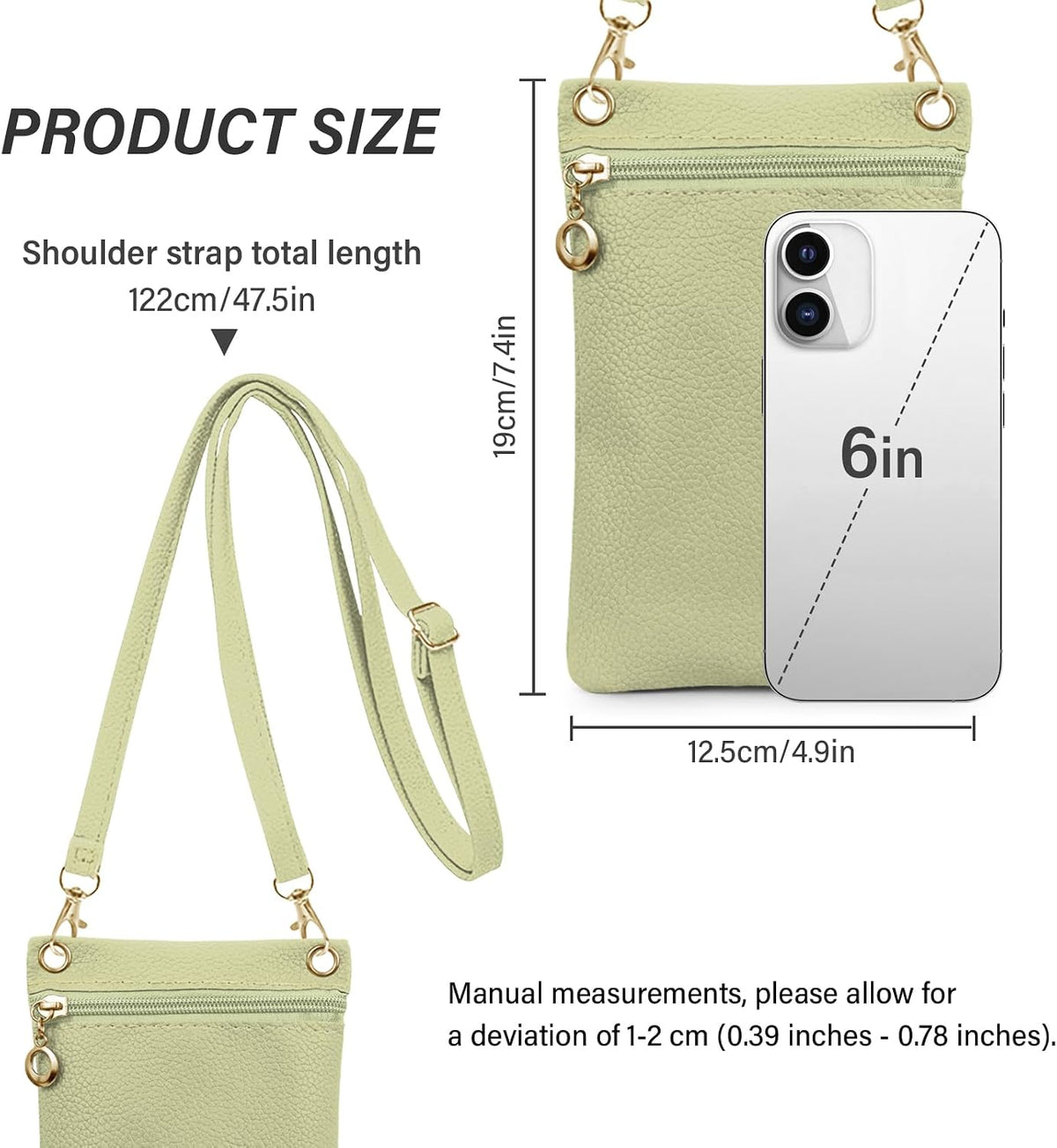 Cell Phone Purse, PU Leather Phone Bag Cell Phone Wallet for Women and Girls, Crossbody Phone Purse for Shopping