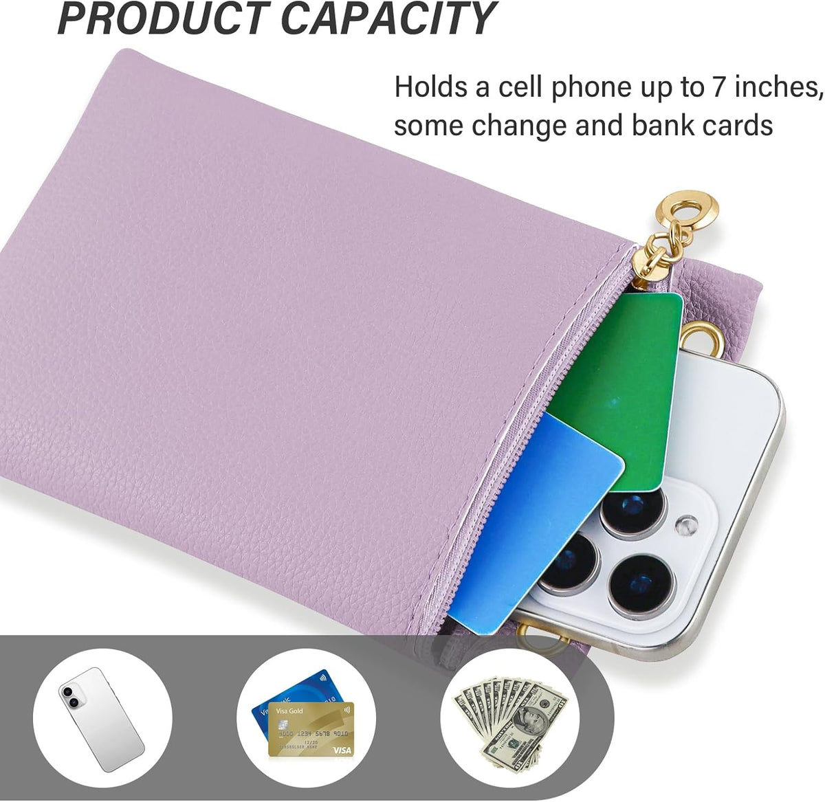 Cell Phone Purse, PU Leather Phone Bag Cell Phone Wallet for Women and Girls, Crossbody Phone Purse for Shopping