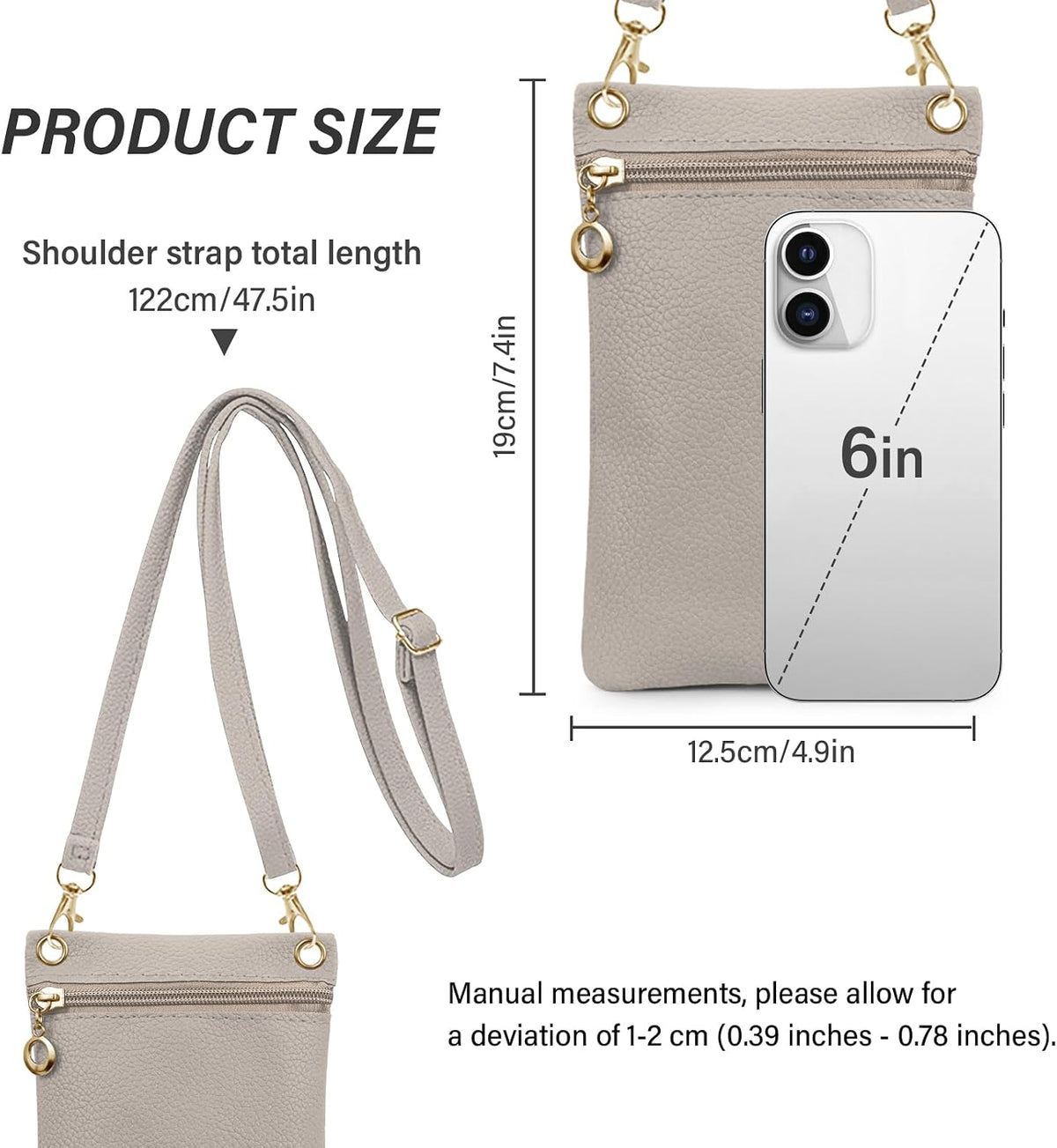 Cell Phone Purse, PU Leather Phone Bag Cell Phone Wallet for Women and Girls, Crossbody Phone Purse for Shopping