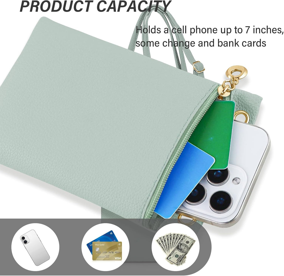 Cell Phone Purse, PU Leather Phone Bag Cell Phone Wallet for Women and Girls, Crossbody Phone Purse for Shopping
