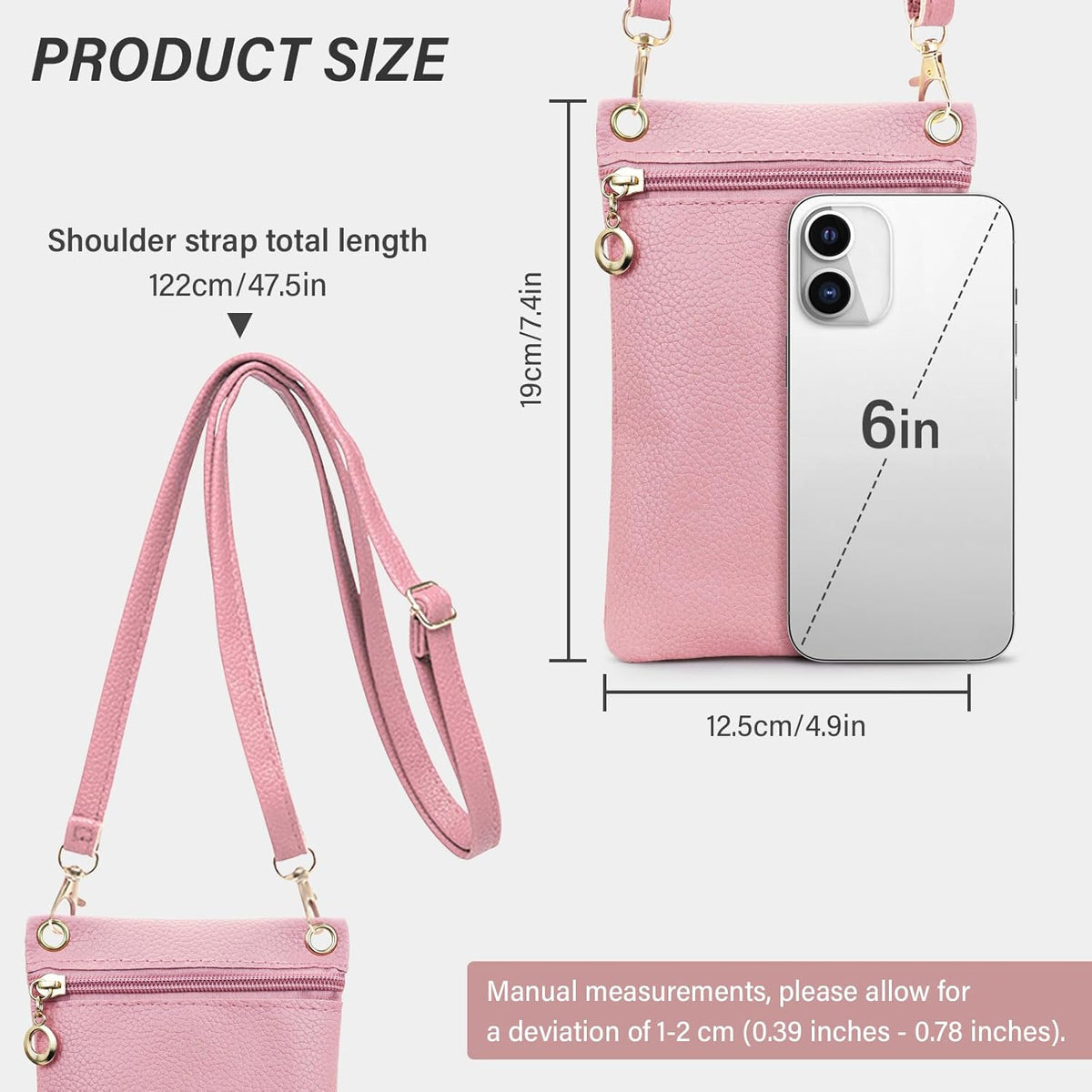 Cell Phone Purse, PU Leather Phone Bag Cell Phone Wallet for Women and Girls, Crossbody Phone Purse for Shopping