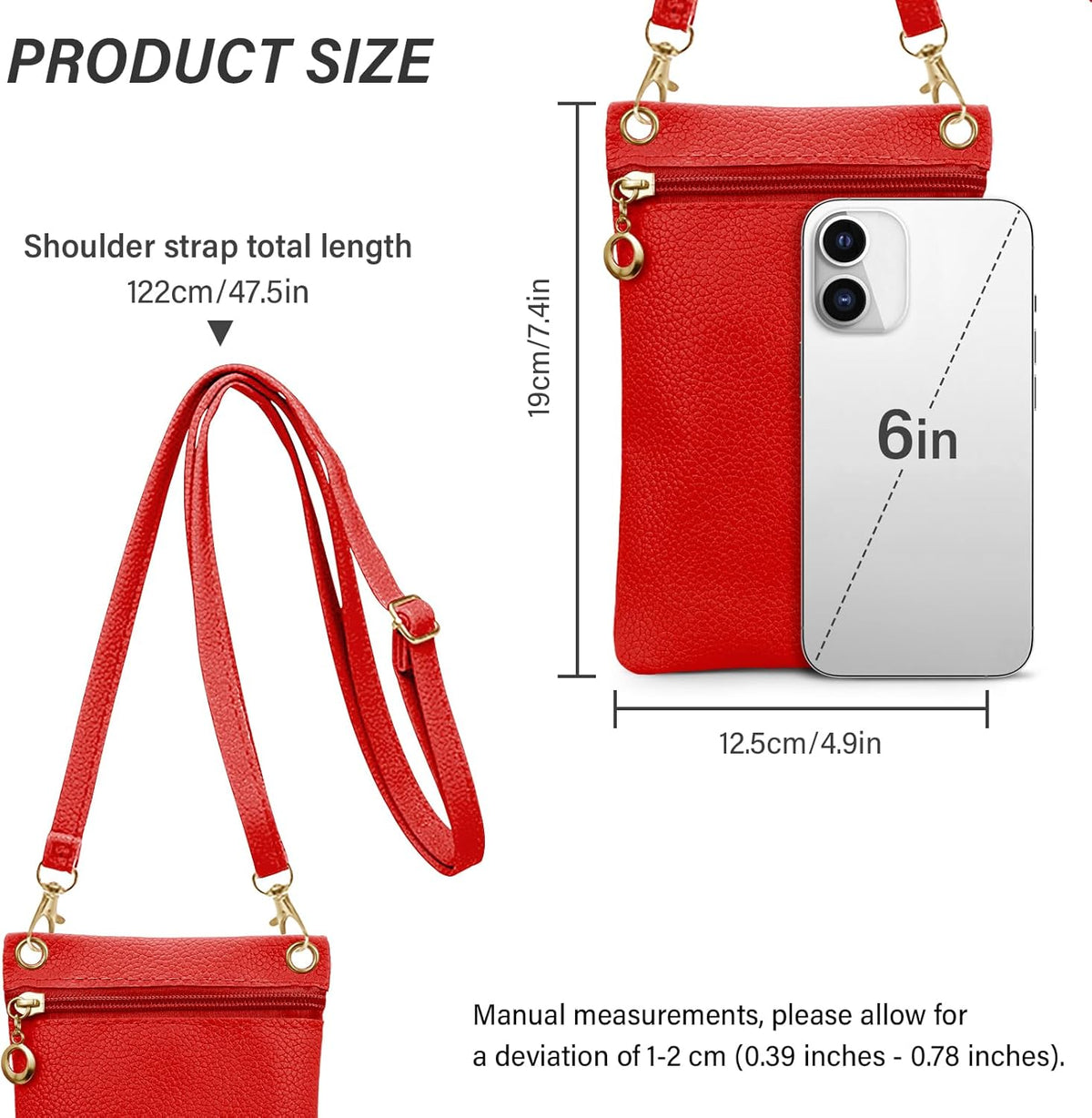 Cell Phone Purse, PU Leather Phone Bag Cell Phone Wallet for Women and Girls, Crossbody Phone Purse for Shopping