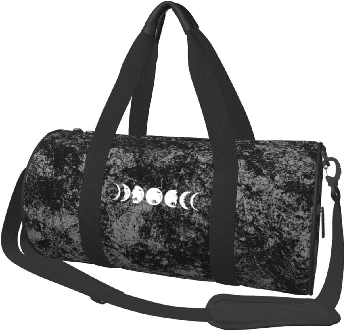 Moon Phases Convertible Garment Bag with Shoulder Strap, Carry on Garment Duffel Bag for Men Women - Rolling Foldable for Travel Luggage Bags (Black)