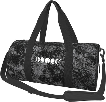 Moon Phases Convertible Garment Bag with Shoulder Strap, Carry on Garment Duffel Bag for Men Women - Rolling Foldable for Travel Luggage Bags (Black)
