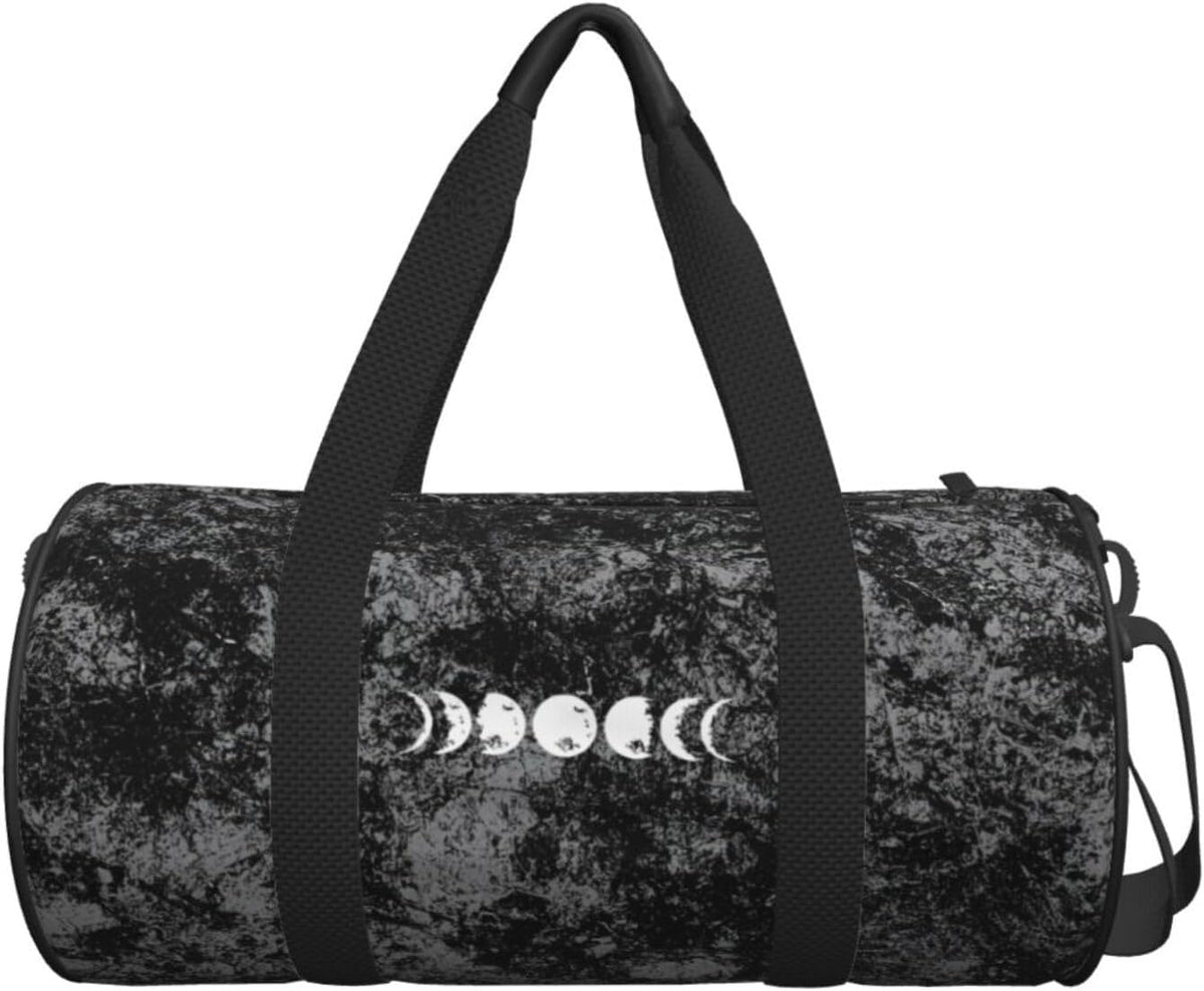 Moon Phases Convertible Garment Bag with Shoulder Strap, Carry on Garment Duffel Bag for Men Women - Rolling Foldable for Travel Luggage Bags (Black)