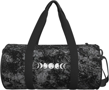 Moon Phases Convertible Garment Bag with Shoulder Strap, Carry on Garment Duffel Bag for Men Women - Rolling Foldable for Travel Luggage Bags (Black)