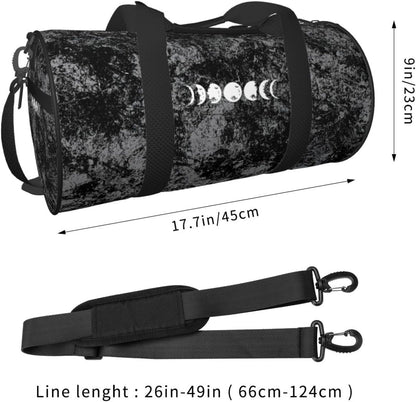 Moon Phases Convertible Garment Bag with Shoulder Strap, Carry on Garment Duffel Bag for Men Women - Rolling Foldable for Travel Luggage Bags (Black)