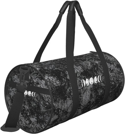 Moon Phases Convertible Garment Bag with Shoulder Strap, Carry on Garment Duffel Bag for Men Women - Rolling Foldable for Travel Luggage Bags (Black)
