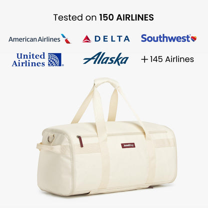 Convertible Travel Bag for Women, 60L Weekender Garment Duffel Carry-On with Shoe Compartment, Trolley Sleeve, Durable Water-Resistant Overnight Bag (Roller Edition, Beige)