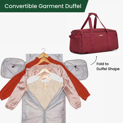 Convertible Travel Bag for Women, 60L Weekender Garment Duffel Carry-On with Shoe Compartment, Trolley Sleeve, Durable Water-Resistant Overnight Bag (Roller Edition, Beige)
