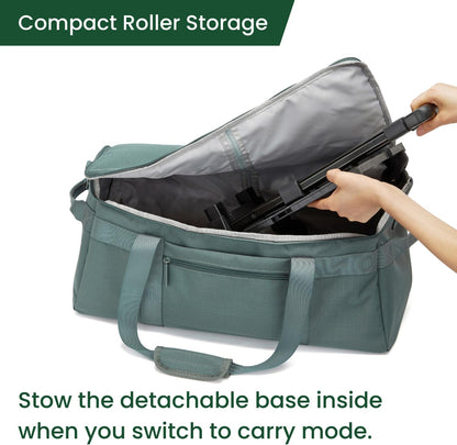 Convertible Travel Bag for Women, 60L Weekender Garment Duffel Carry-On with Shoe Compartment, Trolley Sleeve, Durable Water-Resistant Overnight Bag (Roller Edition, Beige)