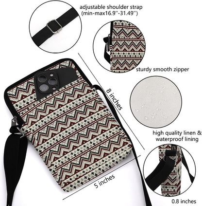 Aesthetic Patterns Crossbody Bags for Women Sling Bag Multi Waterproof Small Shoulder Sling Purse Bag Strap Cell Phone Bag
