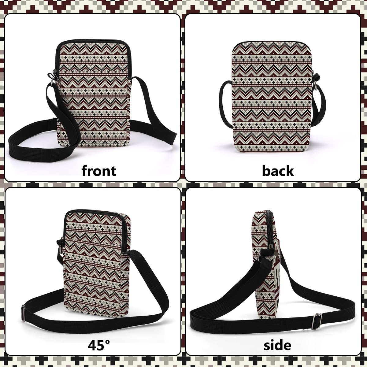 Aesthetic Patterns Crossbody Bags for Women Sling Bag Multi Waterproof Small Shoulder Sling Purse Bag Strap Cell Phone Bag