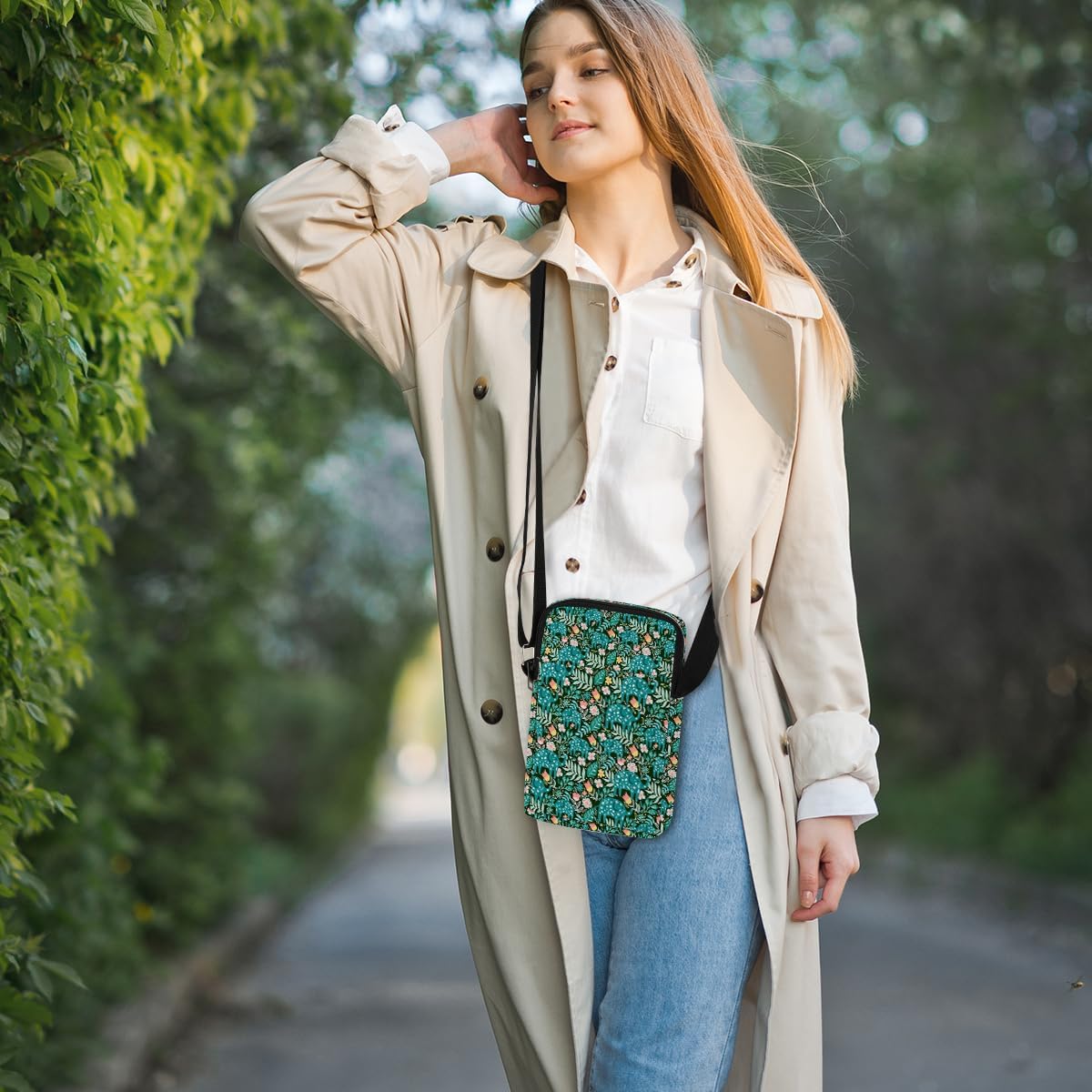Aesthetic Patterns Crossbody Bags for Women Sling Bag Multi Waterproof Small Shoulder Sling Purse Bag Strap Cell Phone Bag