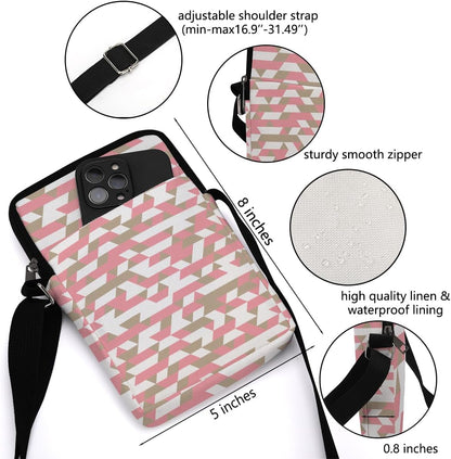 Aesthetic Patterns Crossbody Bags for Women Sling Bag Multi Waterproof Small Shoulder Sling Purse Bag Strap Cell Phone Bag