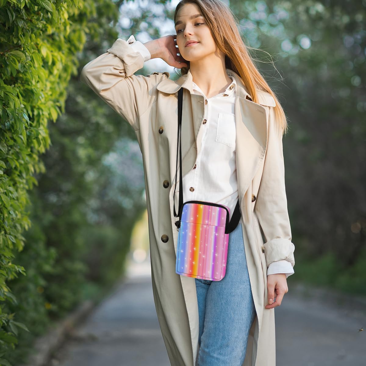 Aesthetic Patterns Crossbody Bags for Women Sling Bag Multi Waterproof Small Shoulder Sling Purse Bag Strap Cell Phone Bag