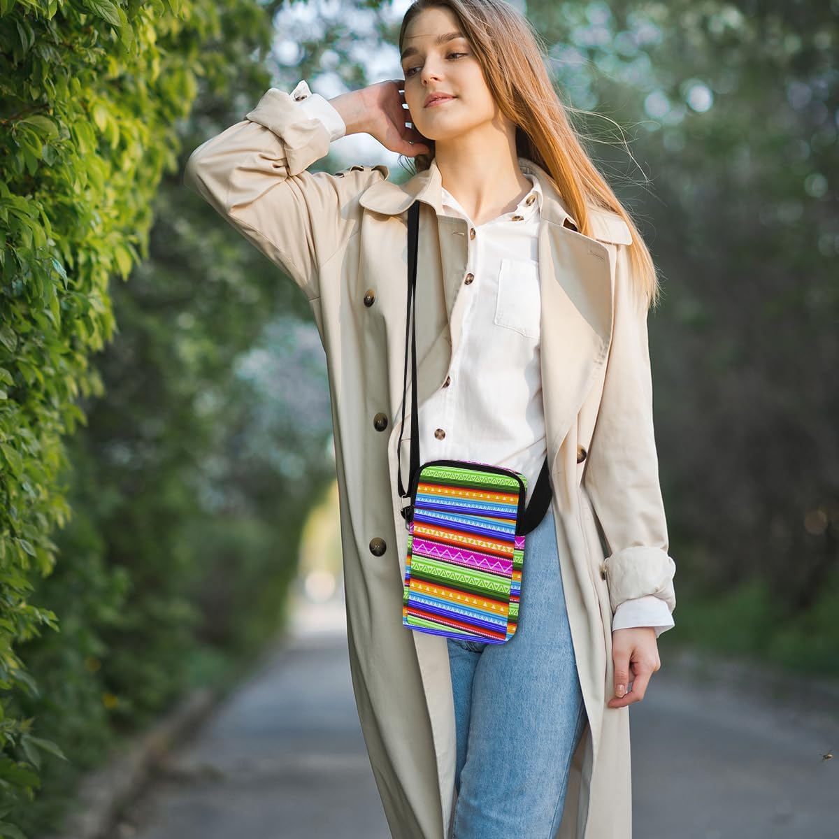 Aesthetic Patterns Crossbody Bags for Women Sling Bag Multi Waterproof Small Shoulder Sling Purse Bag Strap Cell Phone Bag