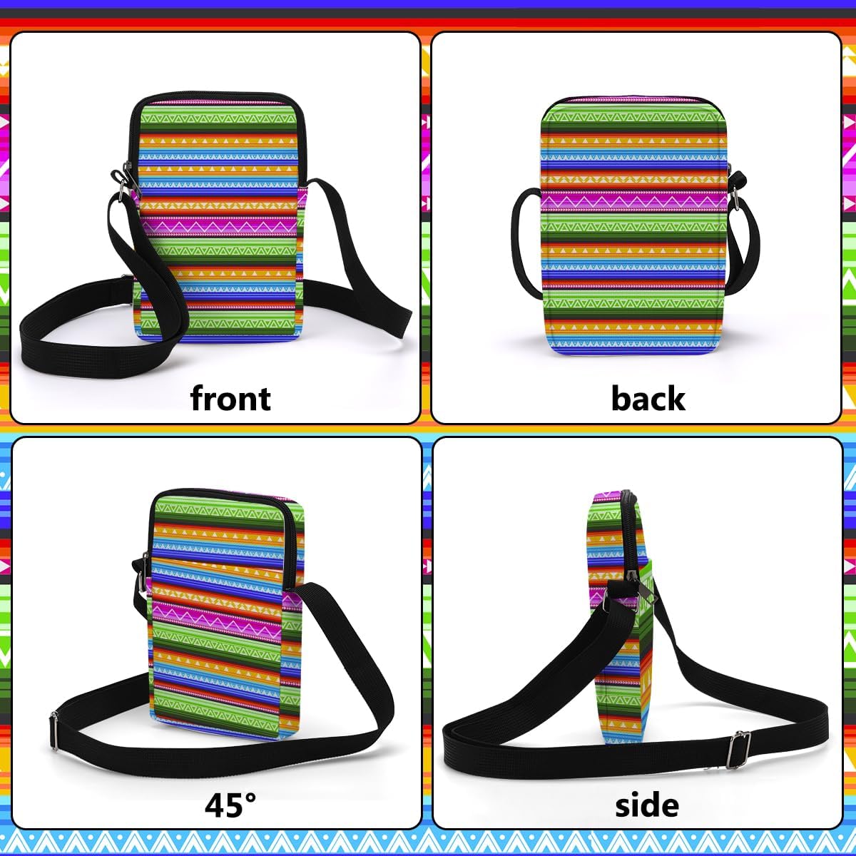 Aesthetic Patterns Crossbody Bags for Women Sling Bag Multi Waterproof Small Shoulder Sling Purse Bag Strap Cell Phone Bag