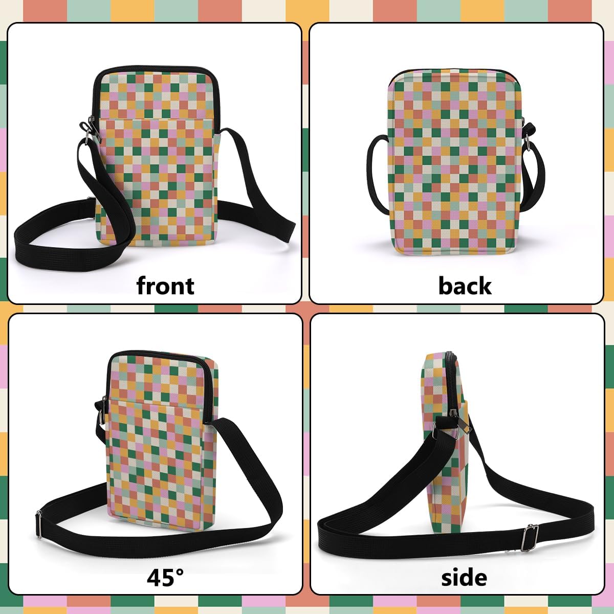 Aesthetic Patterns Crossbody Bags for Women Sling Bag Multi Waterproof Small Shoulder Sling Purse Bag Strap Cell Phone Bag