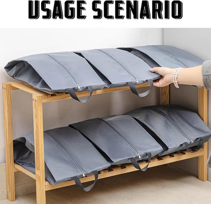5Pcs XL Travel Shoe Bags Portable Travel Gifts Shoe Organizer with Zipper Closure, Waterproof Nylon Shoe Storage Organizer with Handle Travel Bags For Men and Women, Black