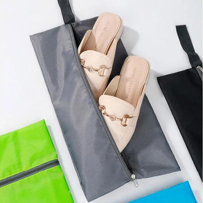 5Pcs XL Travel Shoe Bags Portable Travel Gifts Shoe Organizer with Zipper Closure, Waterproof Nylon Shoe Storage Organizer with Handle Travel Bags For Men and Women, Black