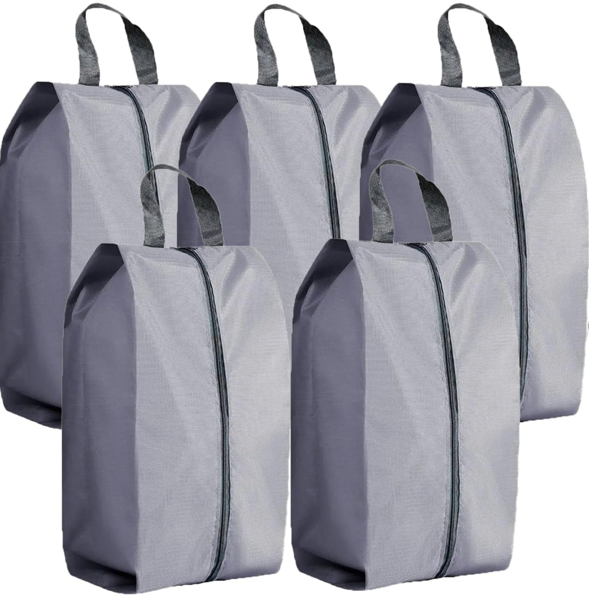 5Pcs XL Travel Shoe Bags Portable Travel Gifts Shoe Organizer with Zipper Closure, Waterproof Nylon Shoe Storage Organizer with Handle Travel Bags For Men and Women, Black