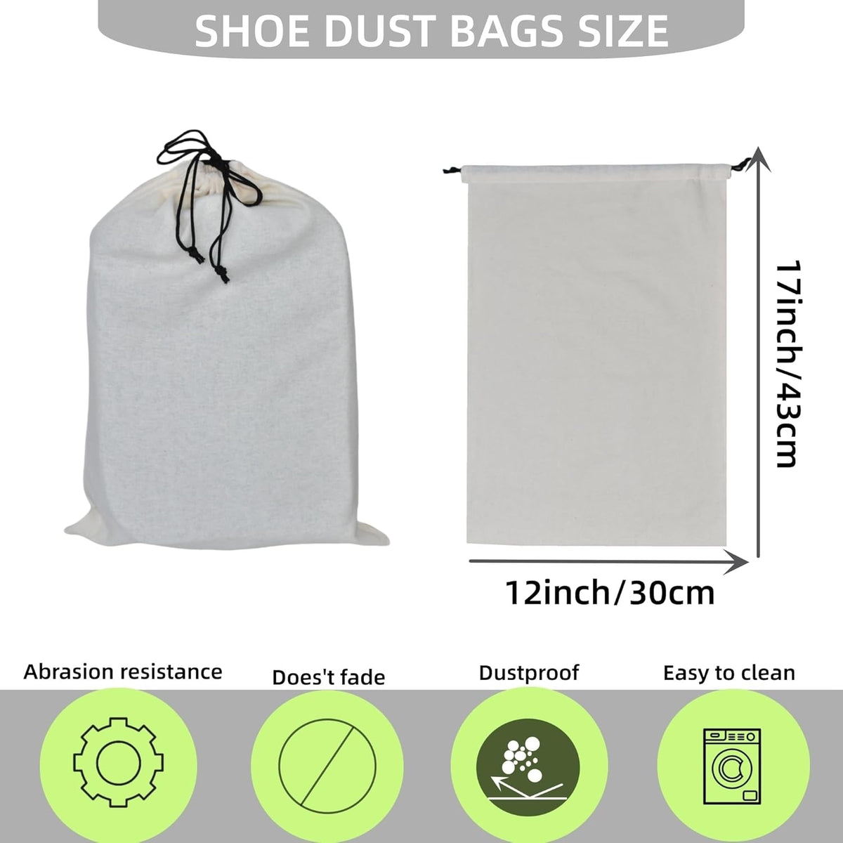 4 Pack Shoe Bags for Travel Flannel Single Shoe Pouch with Drawstring for Men Women Travel Protecting Storing Shoes