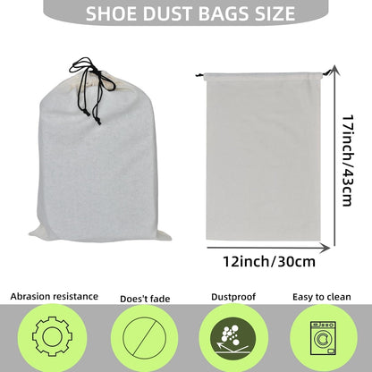 4 Pack Shoe Bags for Travel Flannel Single Shoe Pouch with Drawstring for Men Women Travel Protecting Storing Shoes